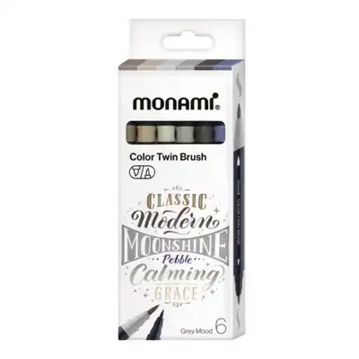 Pisaki dwustronne Color Twin Brush grey 6 kolorów