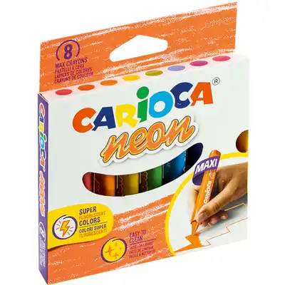 Kredki świecowe Carioca neonowe 8 kolorów