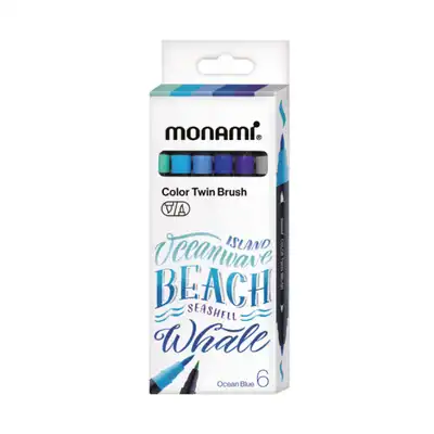 Pisaki dwustronne Color Twin Brush ocean blue 6 kolorów