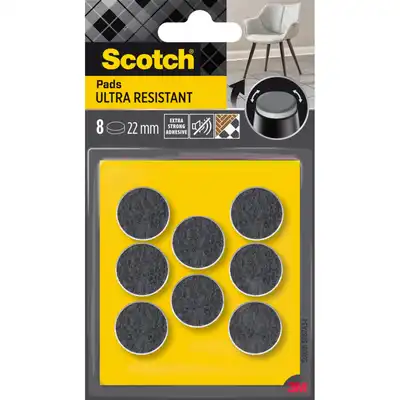 Podkładki filcowe ultra odporne Scotch 22mm czarno-białe