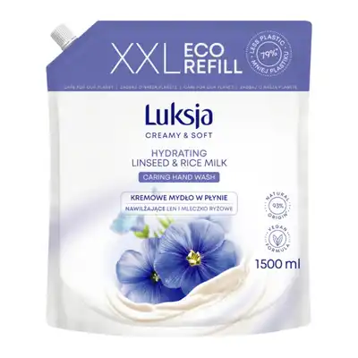 Mydło w płynie kremowe Luksja len zapas 1500ml