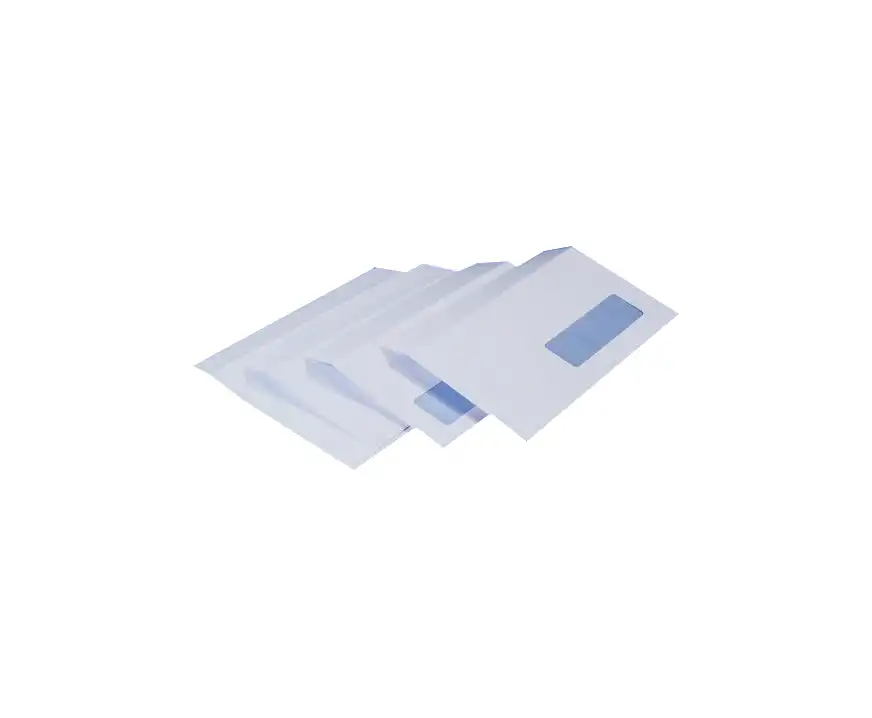 Koperty DL (110x220 mm) białe SK okno prawe - 50 sztuk