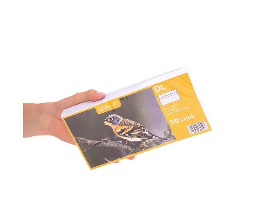 Koperty DL (110x220 mm) białe SK - 50 sztuk