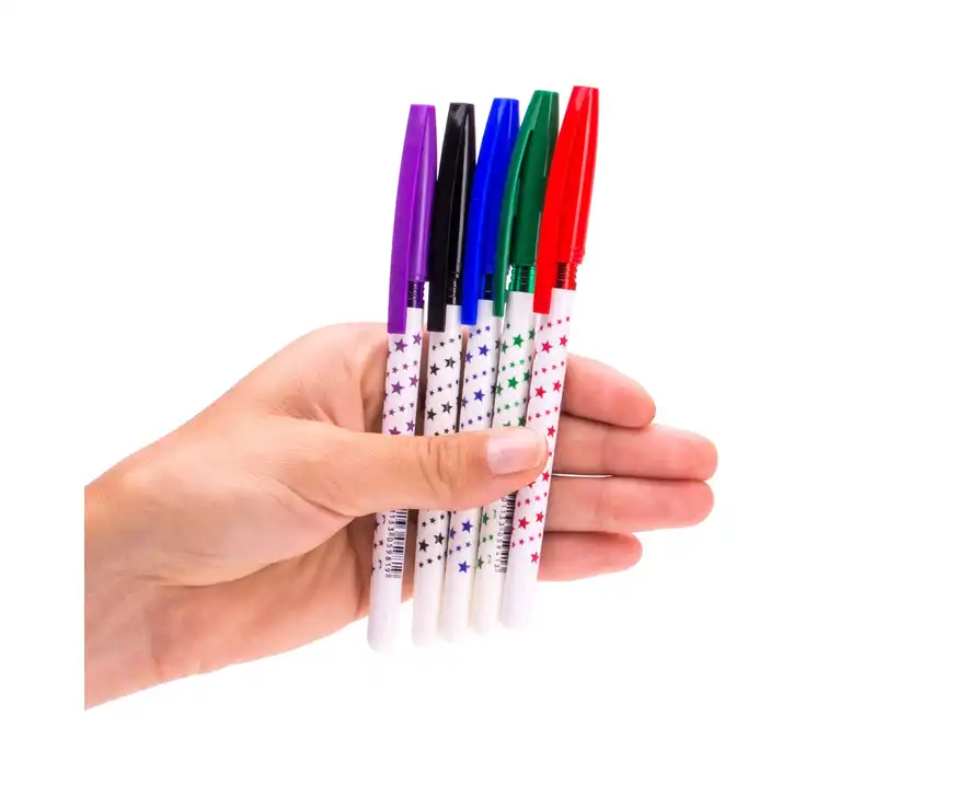 Długopis Toma SuperFine w gwiazdki z supercienką końcówką 0.5mm fioletowy