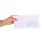 Koperty DL (110x220 mm) białe SK okno prawe - 50 sztuk