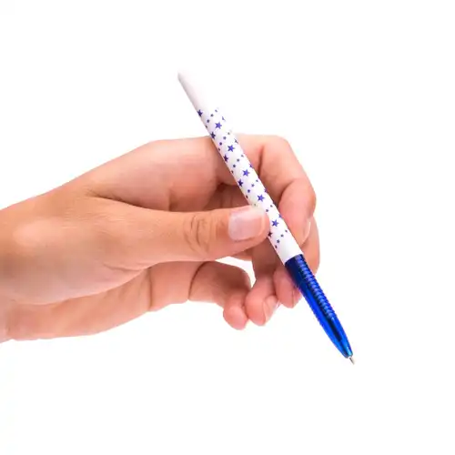 Długopis Toma SuperFine w gwiazdki z supercienką końcówką 0.5mm niebieski