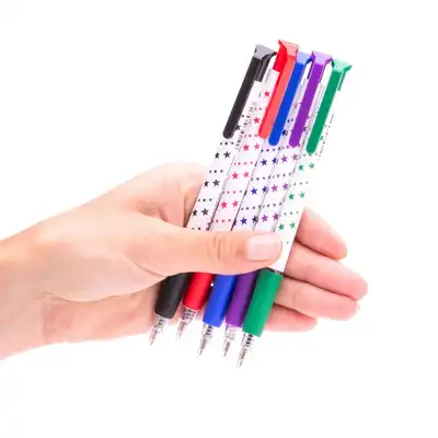 Długopis automatyczny Toma SuperFine w gwiazdki z supercienką końcówką 0.5mm zielony