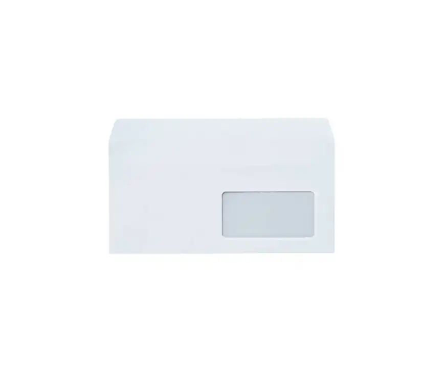Koperty DL (110x220 mm) białe okno prawe - 1000 sztuk