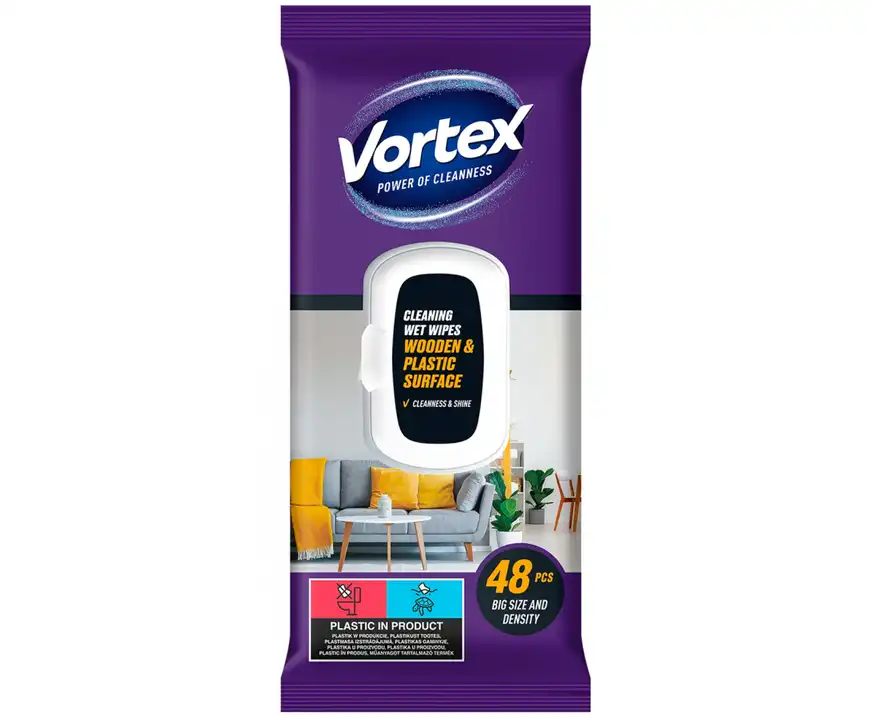 Chusteczki nawilżane do mebli VORTEX 48 sztuk