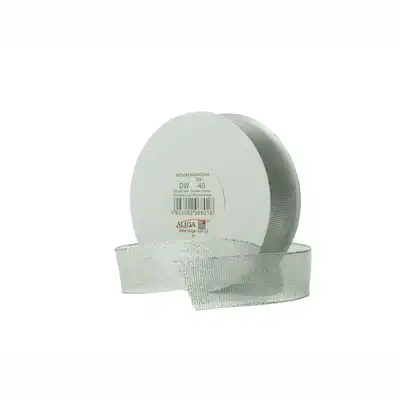Wstążka brokatowa 12mmx32m srebrna