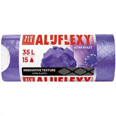 Worki na śmieci ALUFIX Aluflexy LDPE 35 litrów fioletowe zapachowe