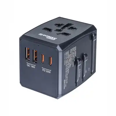 Adapter podróżny Donau Travel 904 do szybkiego ładowania czarny