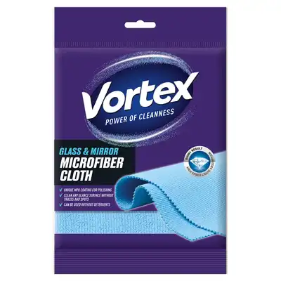 Ściereczka z mikrofibry do szkła i luster VORTEX niebieska