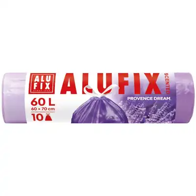 Worki na śmieci ALUFIX HDPE 60 litrów lawendowe