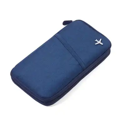 Etui na dokumenty na suwak TROIKA Safe Flight niebieskie