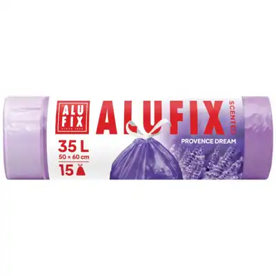 Worki na śmieci ALUFIX HDPE 35 litrów lawendowe