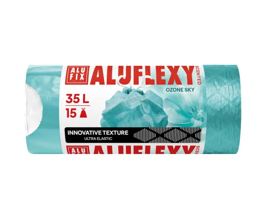 Worki na śmieci ALUFIX Aluflexy LDPE 35 litrów turkusowe zapachowe