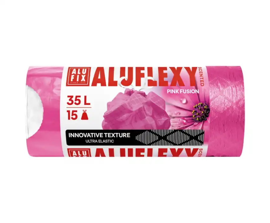Worki na śmieci ALUFIX Aluflexy LDPE 35 litrów różowe zapachowe
