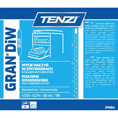Płyn do mycia naczyń w zmywarkach Tenzi Gran Diw Blue 20l