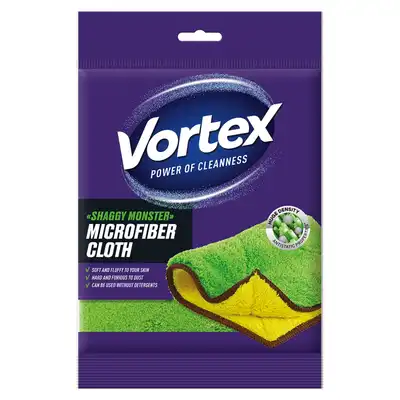 Ściereczka z mikrofibry VORTEX Shaggy Monter zielono-żółta