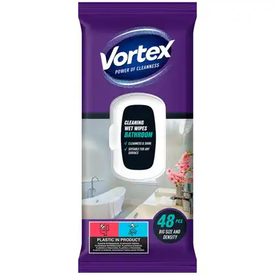 Chusteczki nawilżane do łazienek VORTEX 48 sztuk