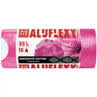 Worki na śmieci ALUFIX Aluflexy LDPE 35 litrów różowe zapachowe