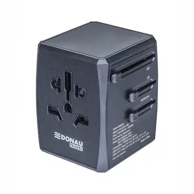 Adapter podróżny Donau Travel 904 do szybkiego ładowania czarny