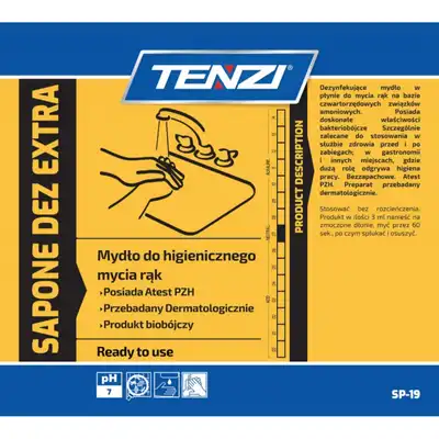 Mydło w płynie biobójcze Tenzi bezzapachowe Sapone Dez Extra 5l