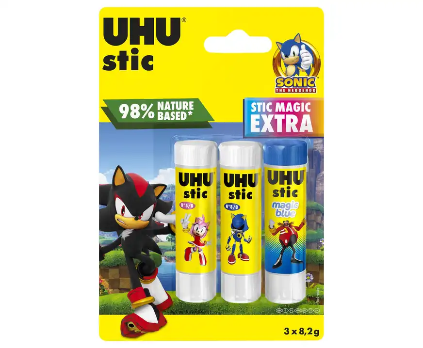 Klej w sztyfcie UHU 2x8,2g + 1x8,2g magic