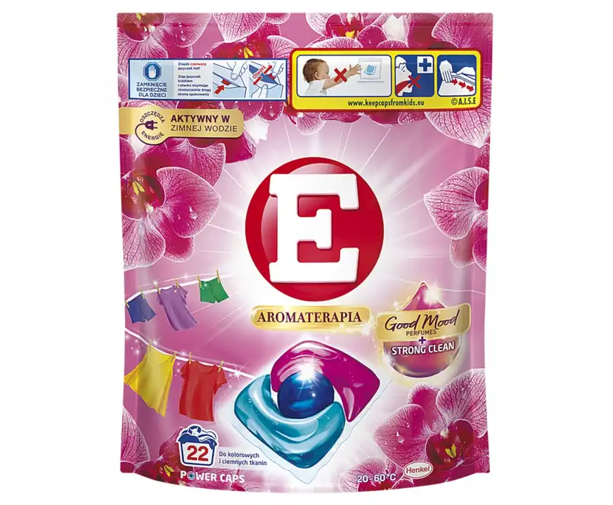 Kapsułki do prania E Aromaterapia Orchidea kolor 22 sztuki