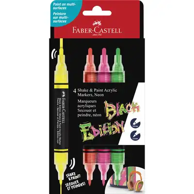 Marker akrylowy Shake&amp;Paint Faber Castell neon 4 kolory