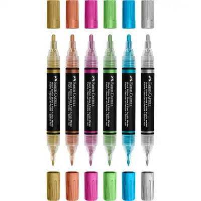 Marker akrylowy Shake&amp;Paint Faber Castell metaliczne 6 kolorów