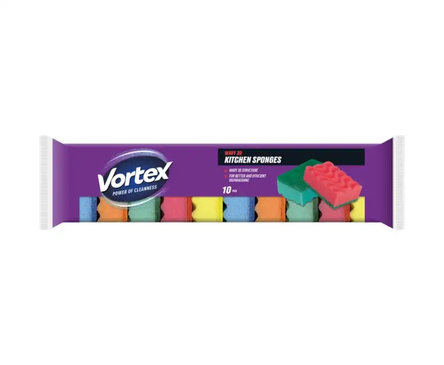 Gąbka kuchenna Vortex 3D Wave 10 sztuk