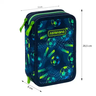 Piórnik potrójny z wyposażeniem Astrabag Jumbo Football AC31