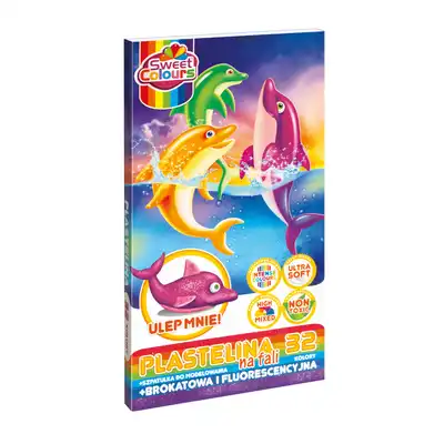 Plastelina brokatowo-neonowa Sweet Colours 32 kolory