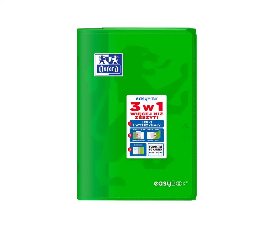 Zeszyt Oxford B5 60 kartek kratka 3w1