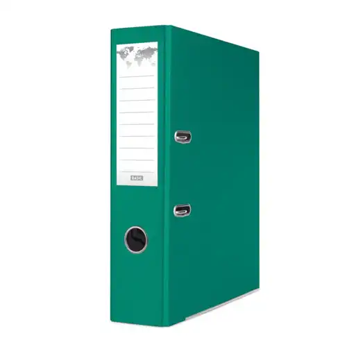 Segregator A4 szeroki 75mm z szyną Basic-S zielony