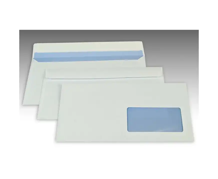 Koperty DL (110x220 mm) białe SK okno prawe - 1000 sztuk