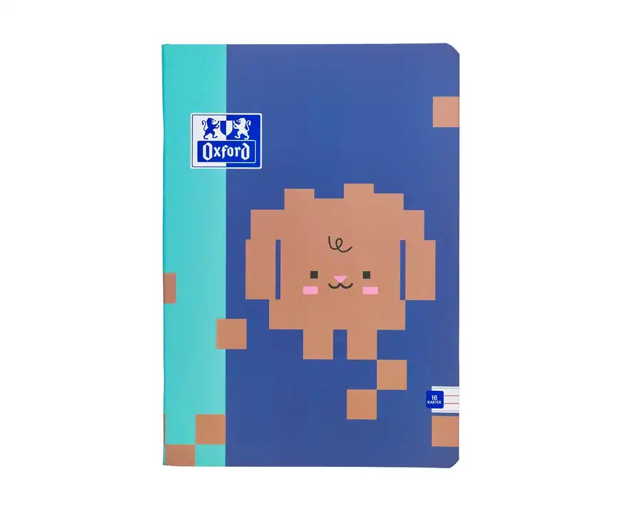 Zeszyt Oxford A5 16 kartek linia podwójna kolorowa Zoo Blocks