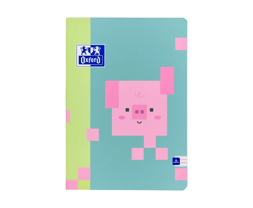 Zeszyt Oxford A5 16 kartek linia podwójna kolorowa Zoo Blocks