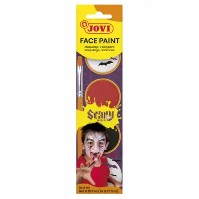Farby do twarzy Jovi Scary z pędzelkiem i gąbką 3x8ml