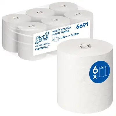 Ręcznik papierowy w roli Scott Essential 1-warstwowy 350m 6 rolek
