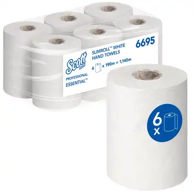 Ręcznik papierowy w roli Scott Essential Slimroll 1-warstwowy 190m 6 rolek