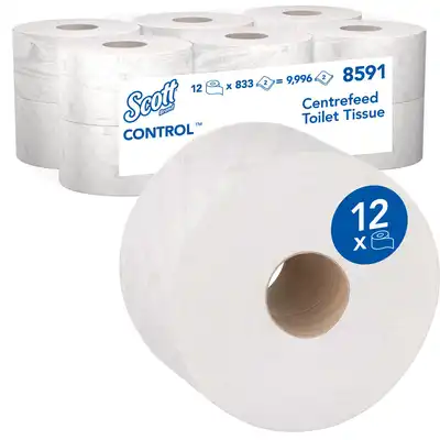 Papier toaletowy Scott Control 2-warstwowy 12 rolek x 833 listków