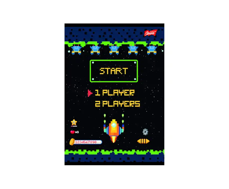 Zeszyt A5 16 kartek w kratkę Pixel Universe