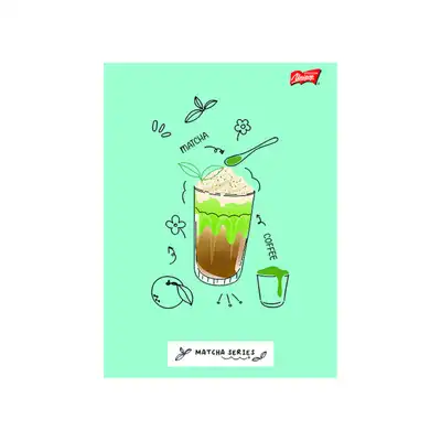 Zeszyt A5 32 kartki w kolorową trzylinię Matcha Mood