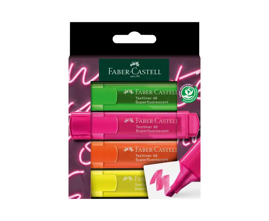 Zakreślacz Faber Castell Super Neon 1546 4 kolory