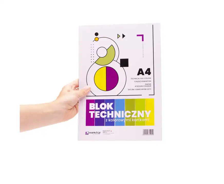 Blok techniczny A4 kolorowy Wektor