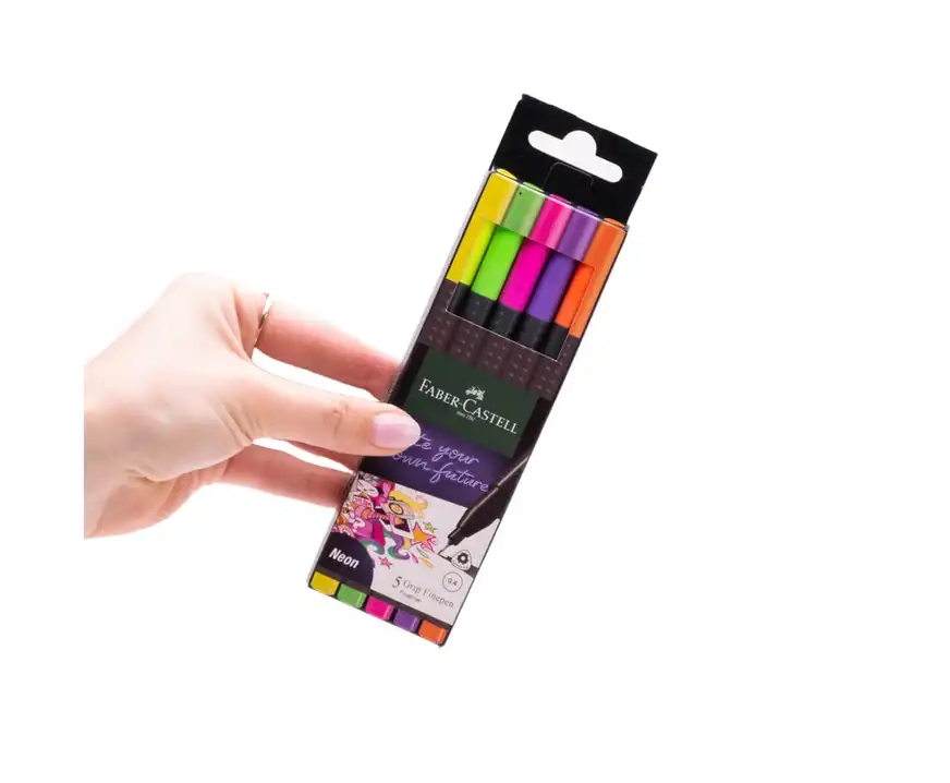 Cienkopisy Faber Castell Grip 5 kolorów neonowych