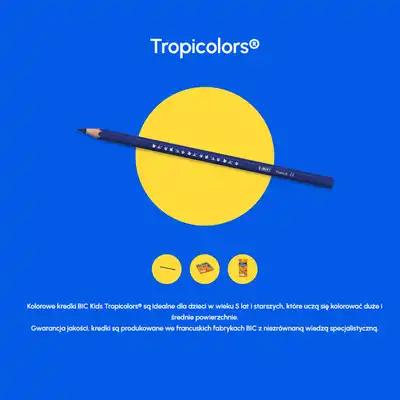 Kredki ołówkowe Bic Tropicolor 18 kolorów
